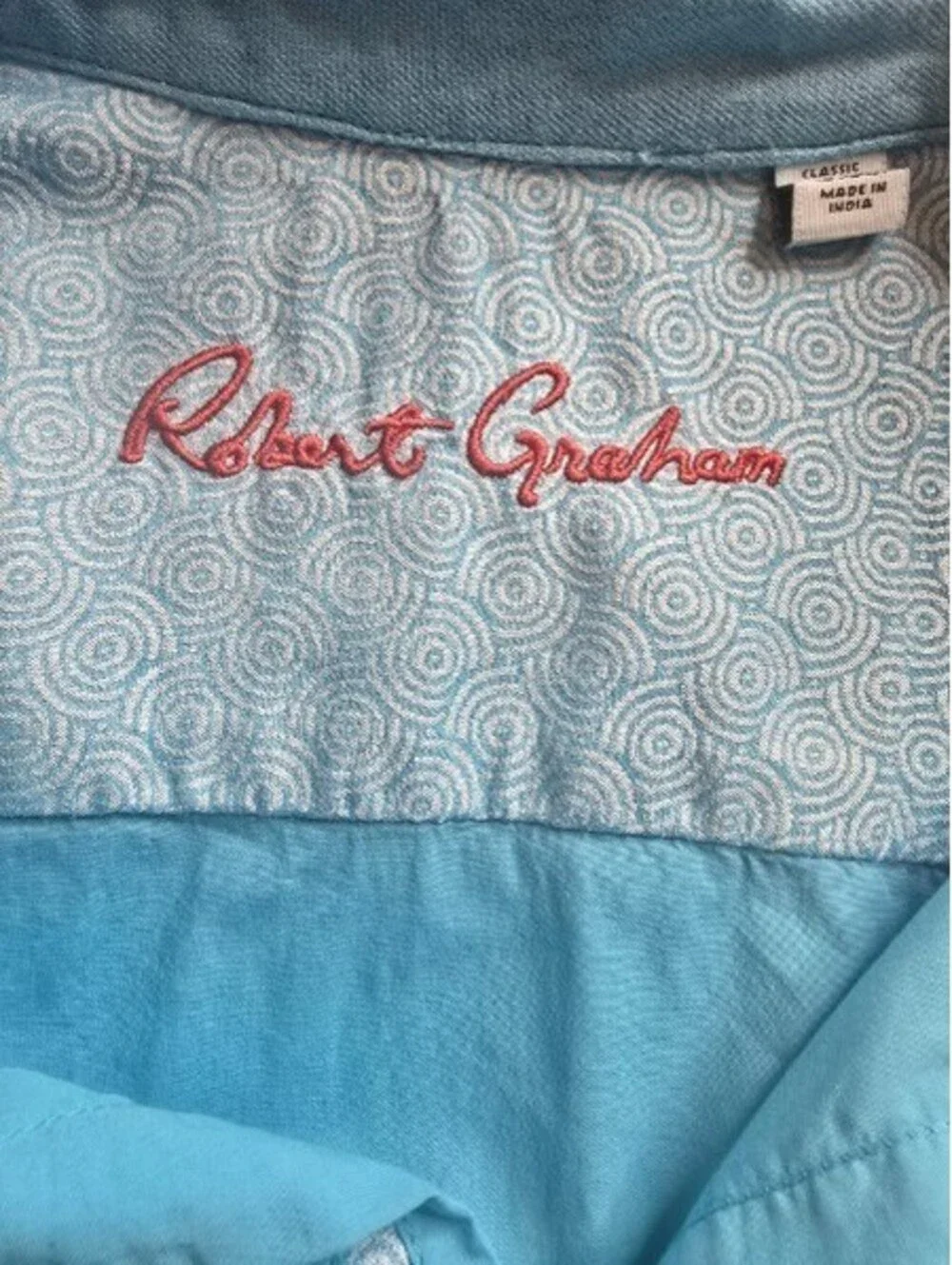Robert Graham Classic Fit Men's Light Blue Button-Up Shirt Size 2XL